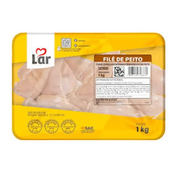 Filé de Peito Frango Lar 1kg Bandeja