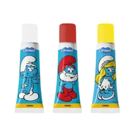 Hidratante Labial Carmed Blueberry Os Smurfs 10g