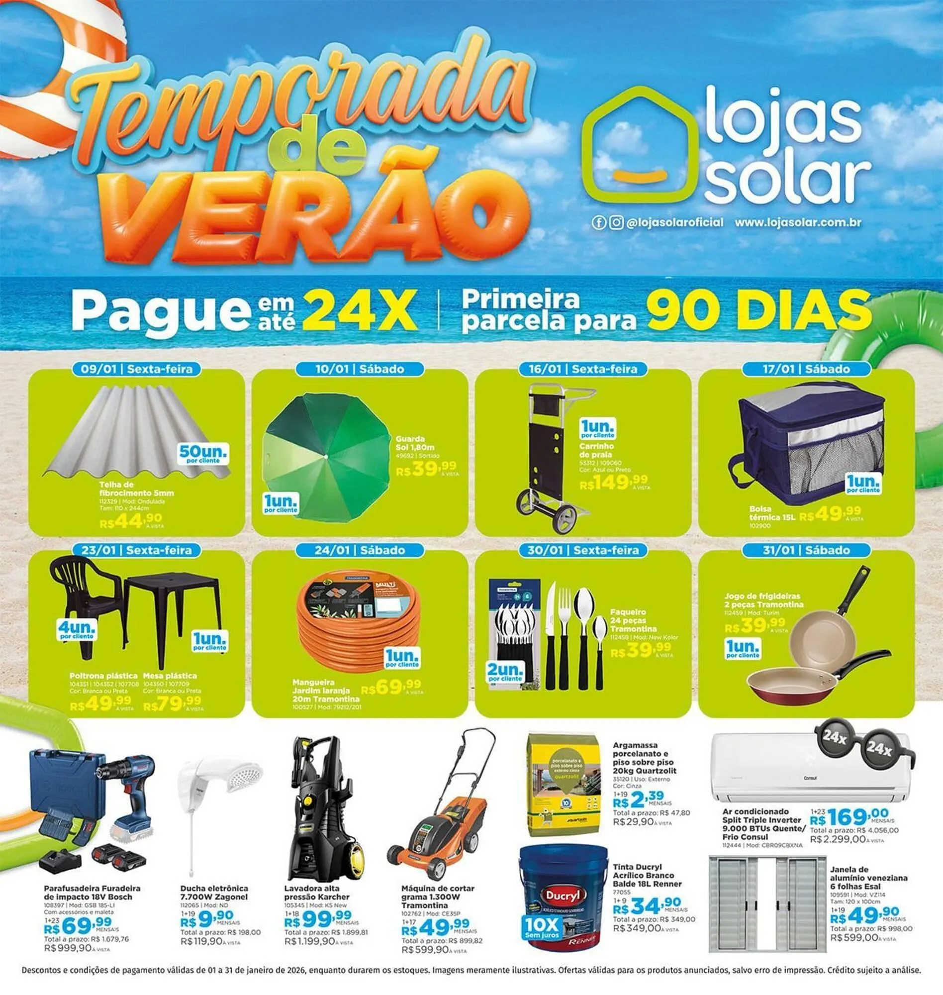 Encarte de Catálogo Lojas Solar 1 de janeiro até 31 de janeiro 2026 - Pagina 1