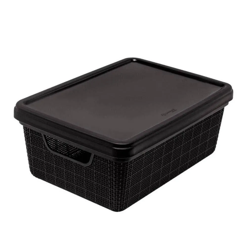 Caixa Organizadora Com Tampa Juta Jaguar 5 Litros - Preto