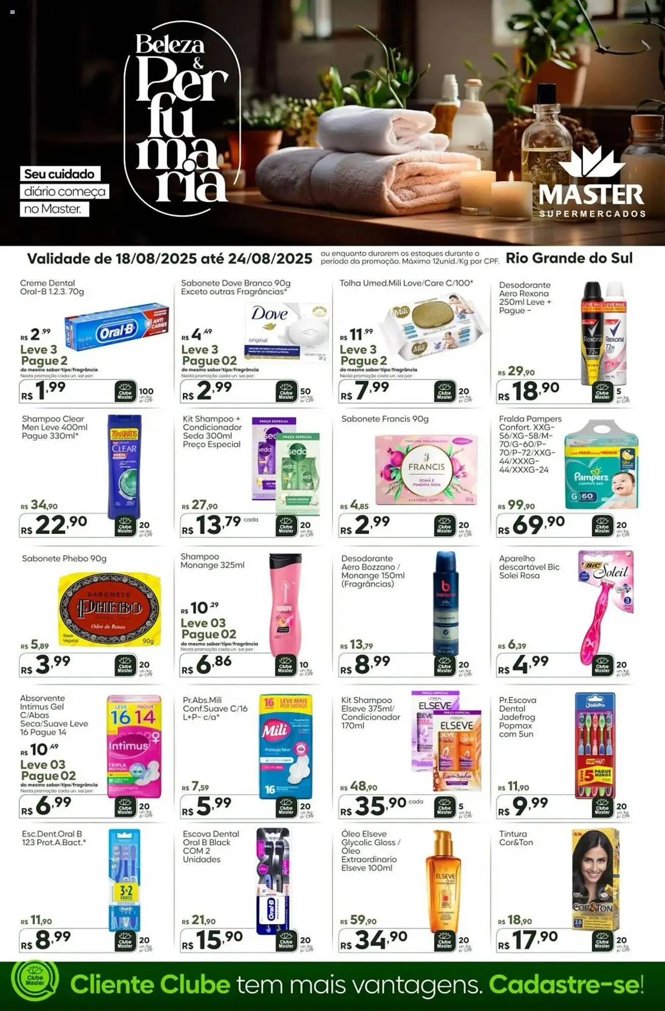 Encarte de Catálogo Master Supermercados 18 de agosto até 24 de agosto 2025 - Pagina 1