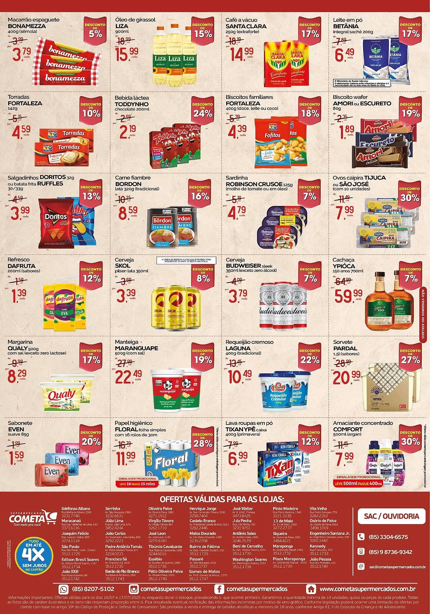 Encarte de Catálogo Cometa Supermercados 16 de julho até 18 de julho 2025 - Pagina 2