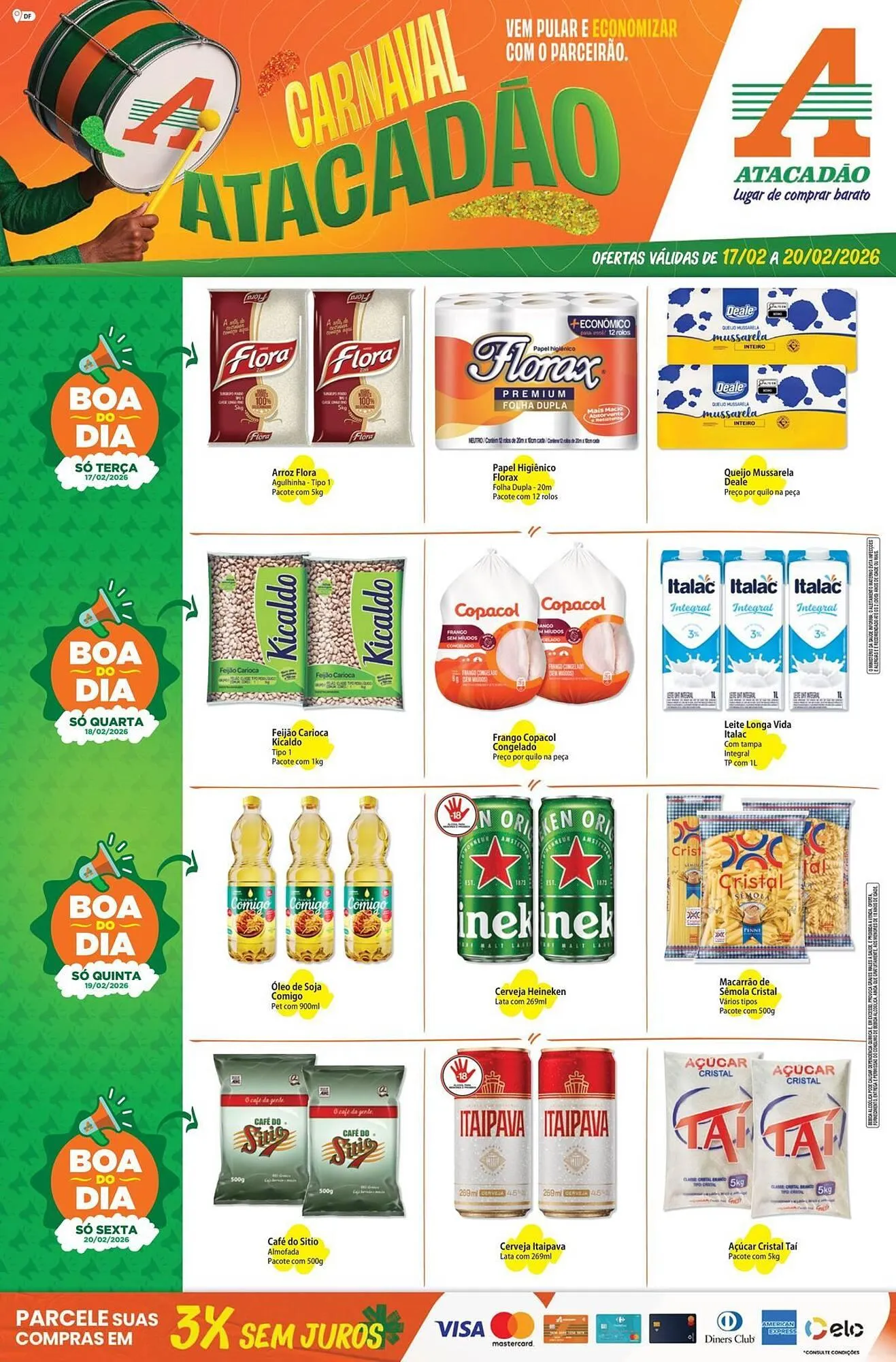 Encarte de Folheto Atacadão 17 de fevereiro até 20 de fevereiro 2026 - Pagina 1