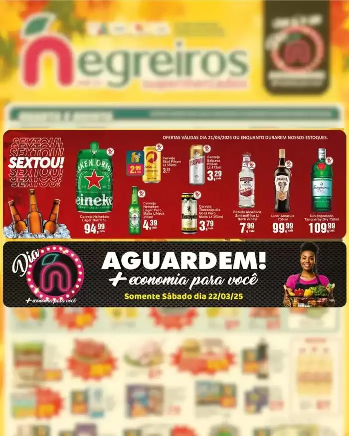 Encarte de Encarte Negreiros Supermercados 19 de março até 21 de março 2025 - Pagina 1