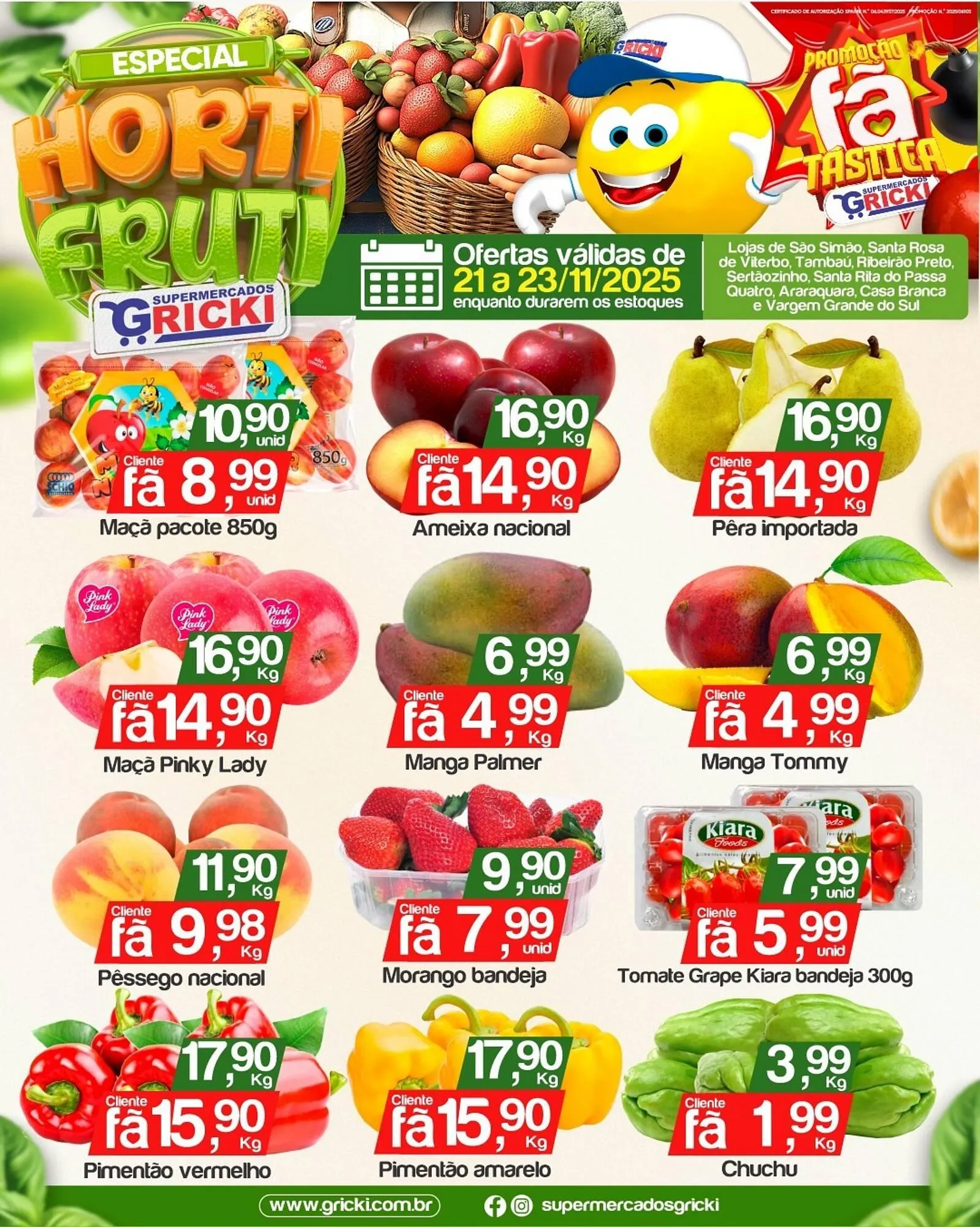 Encarte de Catálogo Supermercados Gricki 21 de novembro até 23 de novembro 2025 - Pagina 1