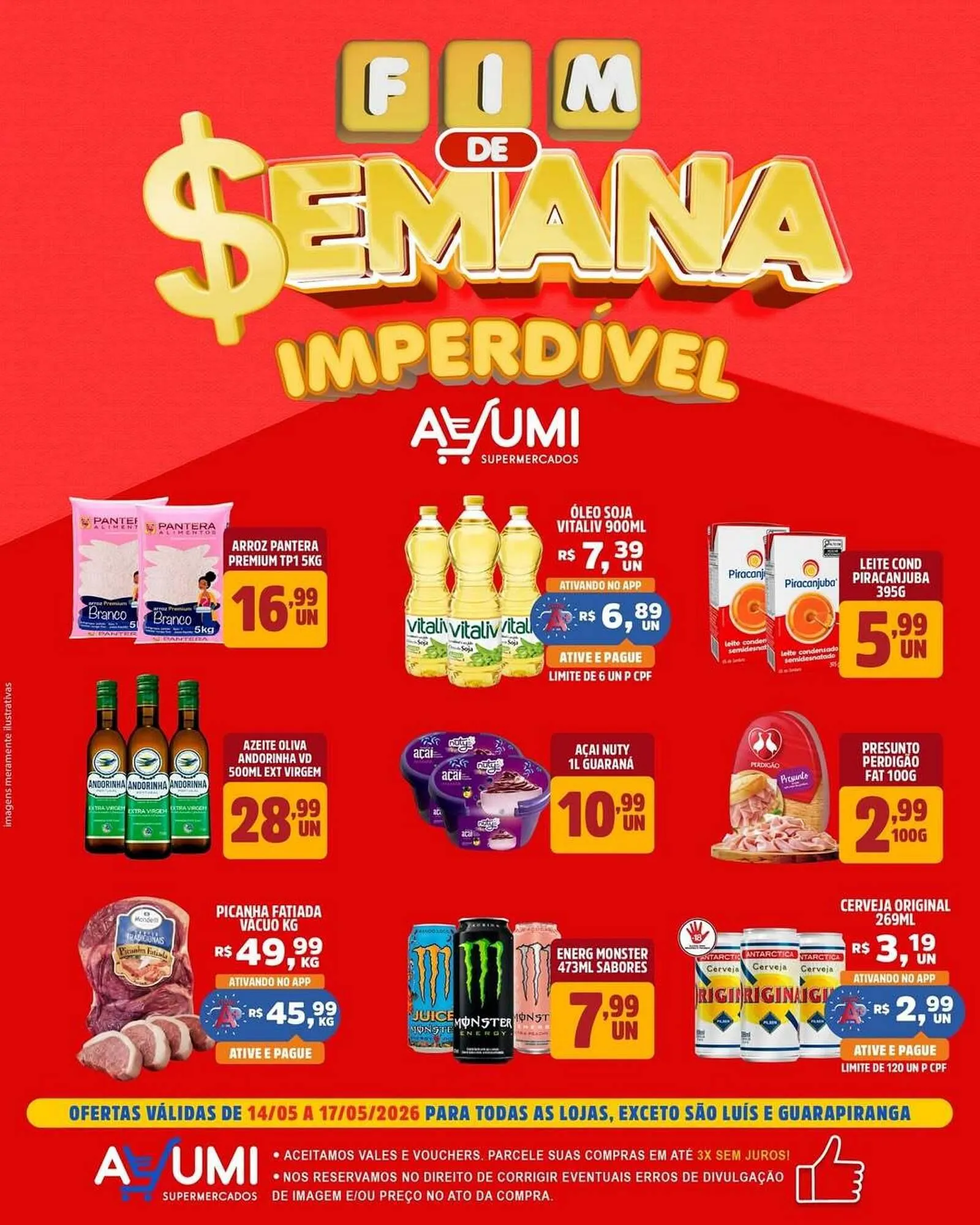 Encarte de Folheto Ayumi Supermercados 14 de maio até 17 de maio 2026 - Pagina 1