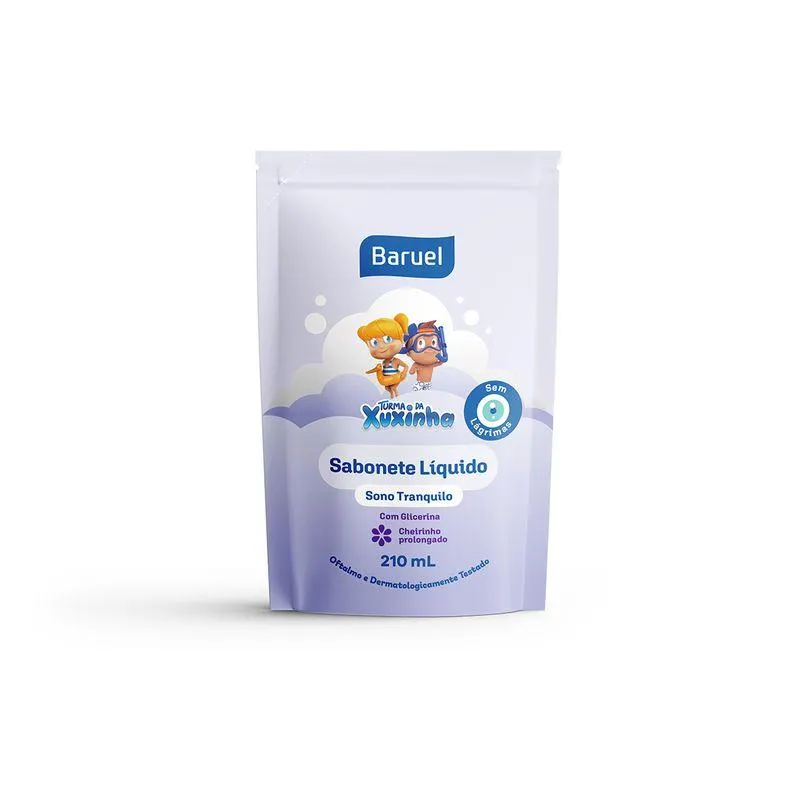 Sabonete Infantil Líquido Com Glicerina Turma Da Xuxinha Baruel Sono Tranquilo Refil 210ml