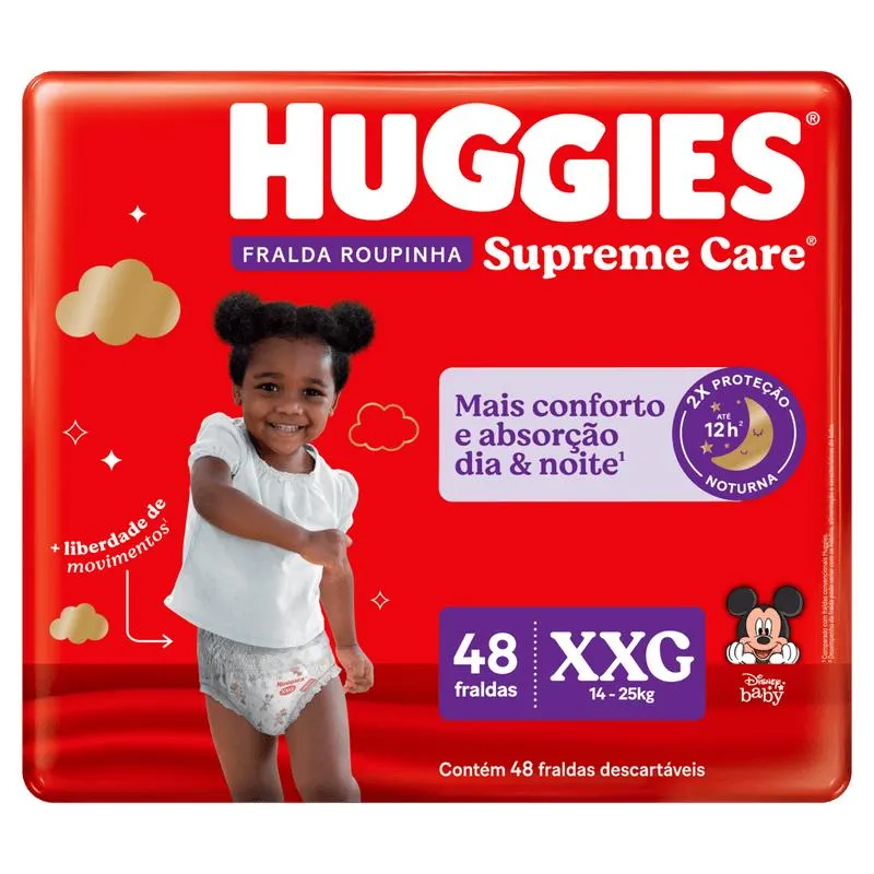 Fralda Huggies Supreme Care XXG - Roupinha - 48 unidades