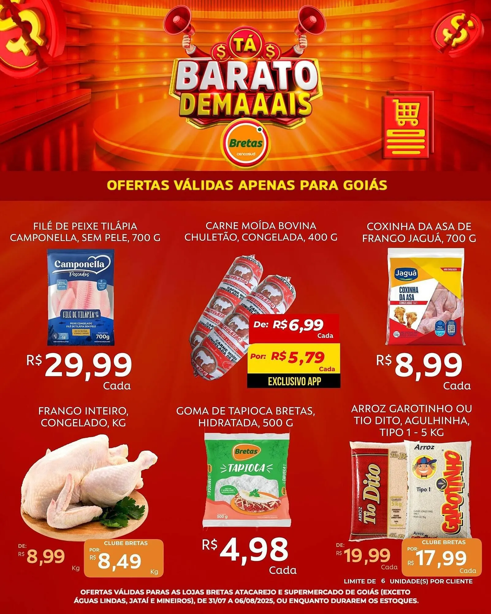Encarte de Catálogo Supermercados Bretas 31 de julho até 6 de agosto 2025 - Pagina 1