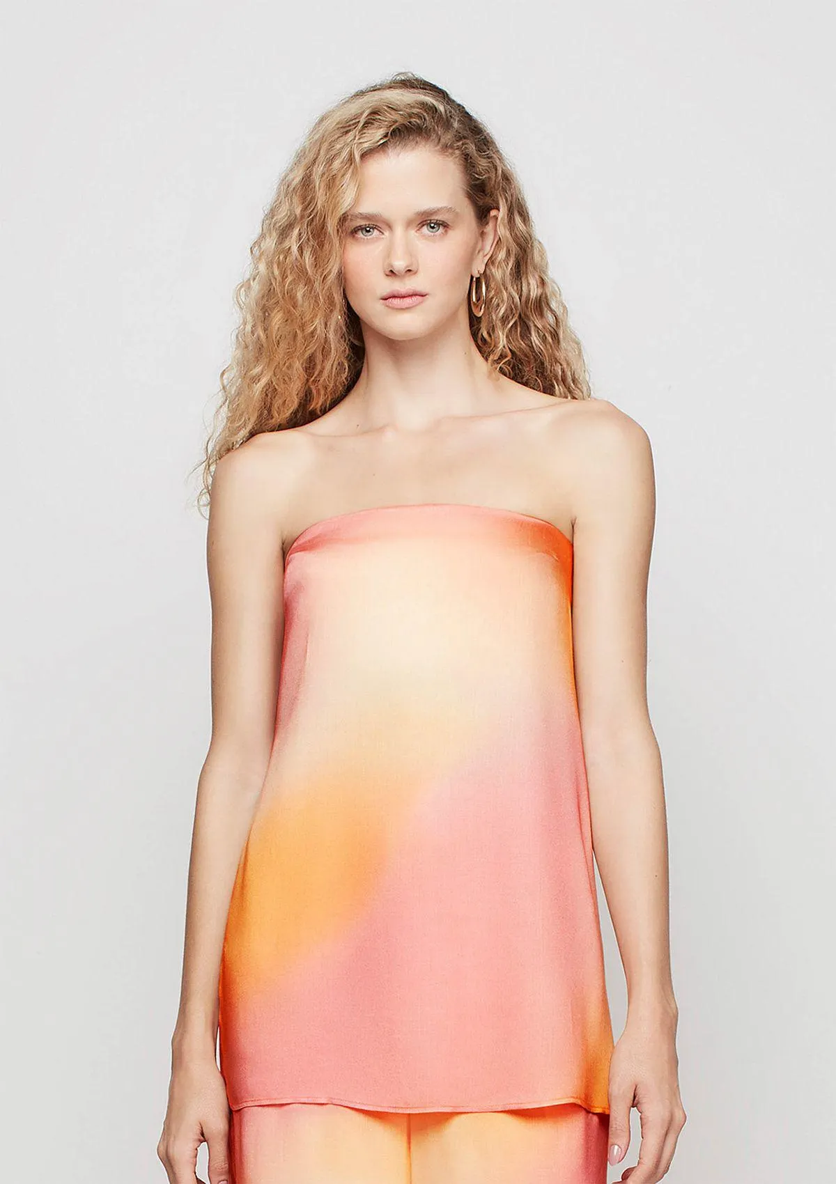 Blusa Ombro A Ombro Com Fenda - Laranja