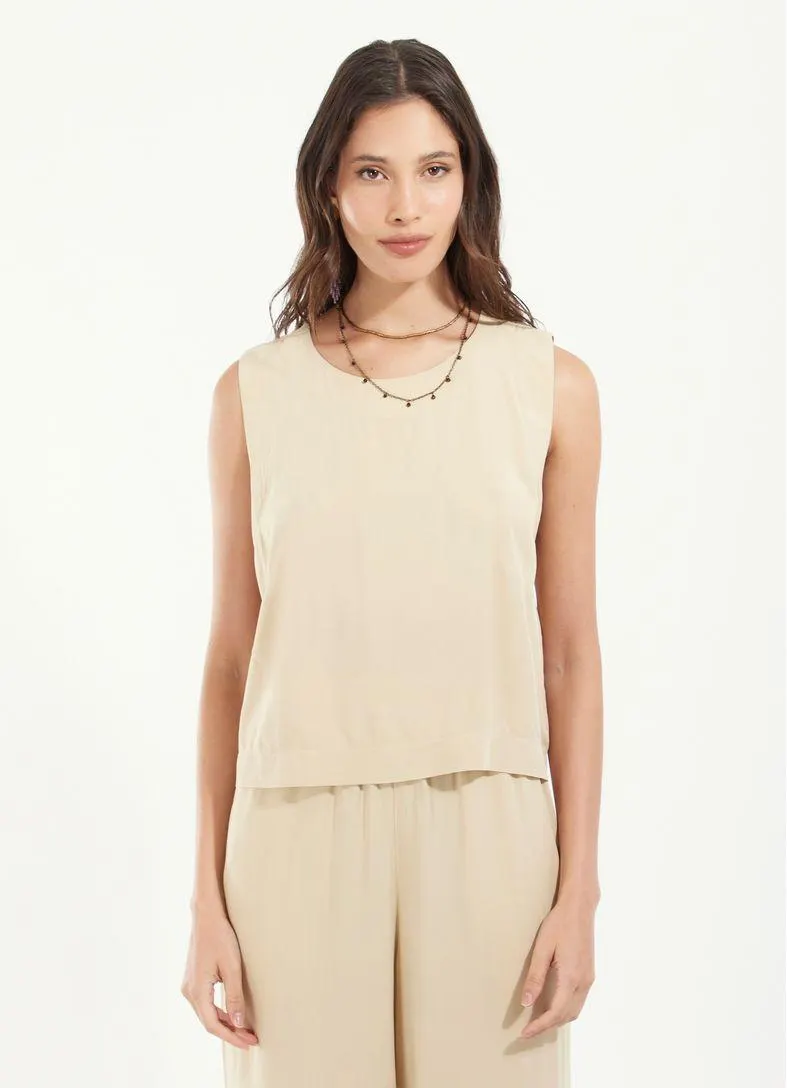 Regata shell viscose lisa bege