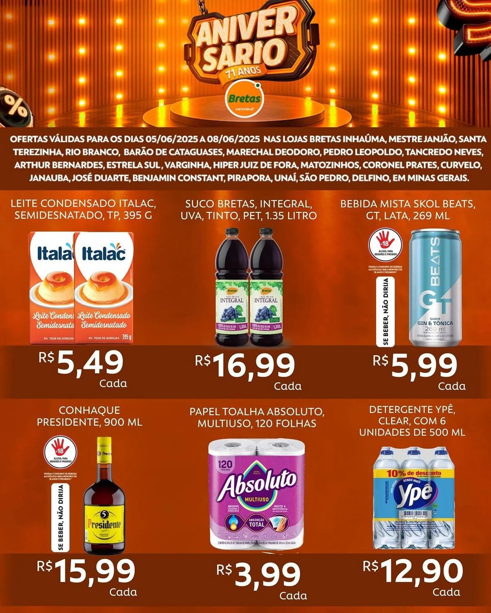 Encarte de Catálogo Supermercados Bretas 5 de junho até 8 de junho 2025 - Pagina 1