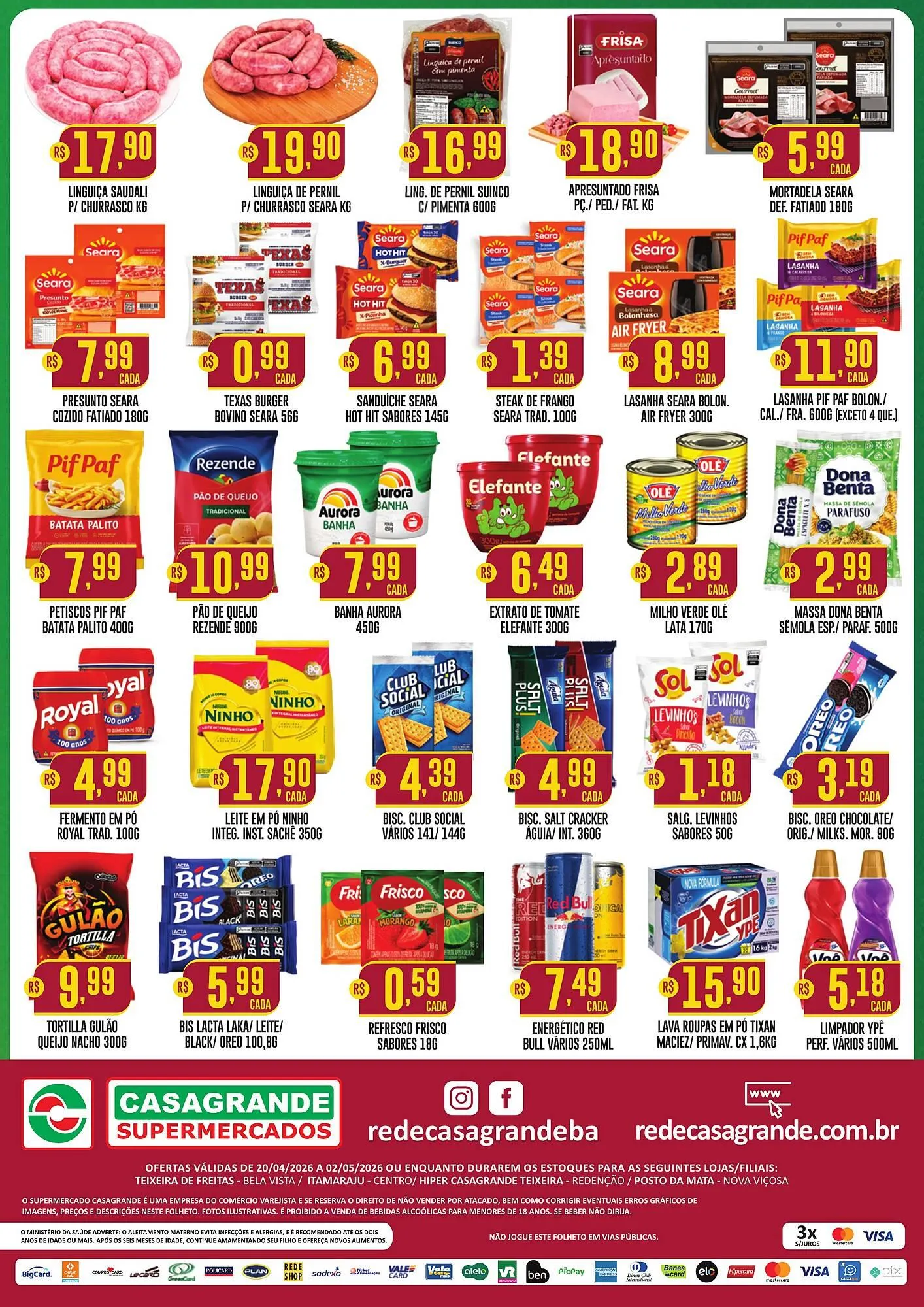 Encarte de Catálogo Casagrande Supermercados 20 de abril até 2 de maio 2026 - Pagina 2