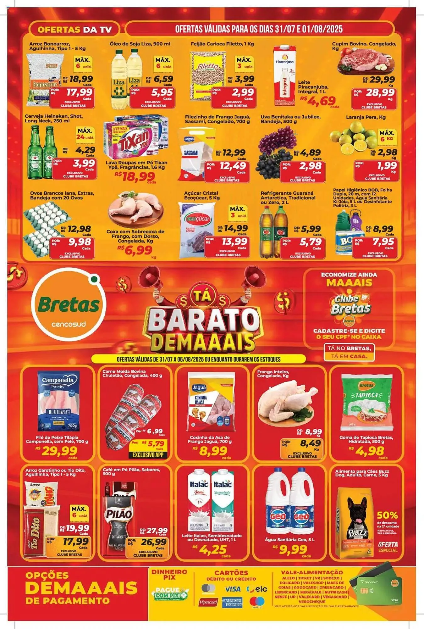 Encarte de Catálogo Supermercados Bretas 31 de julho até 7 de agosto 2025 - Pagina 1