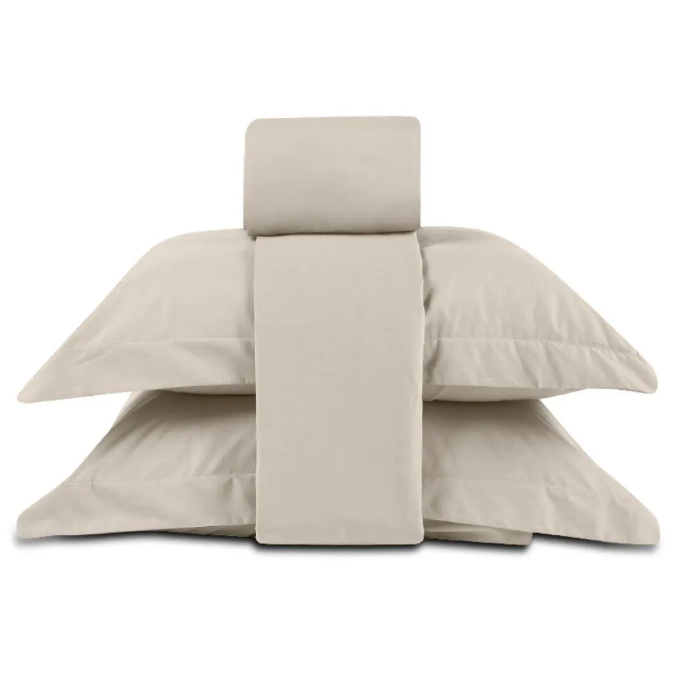 Jogo De Cama Queen Percal Buona Fortuna 4 Pçs - Cru