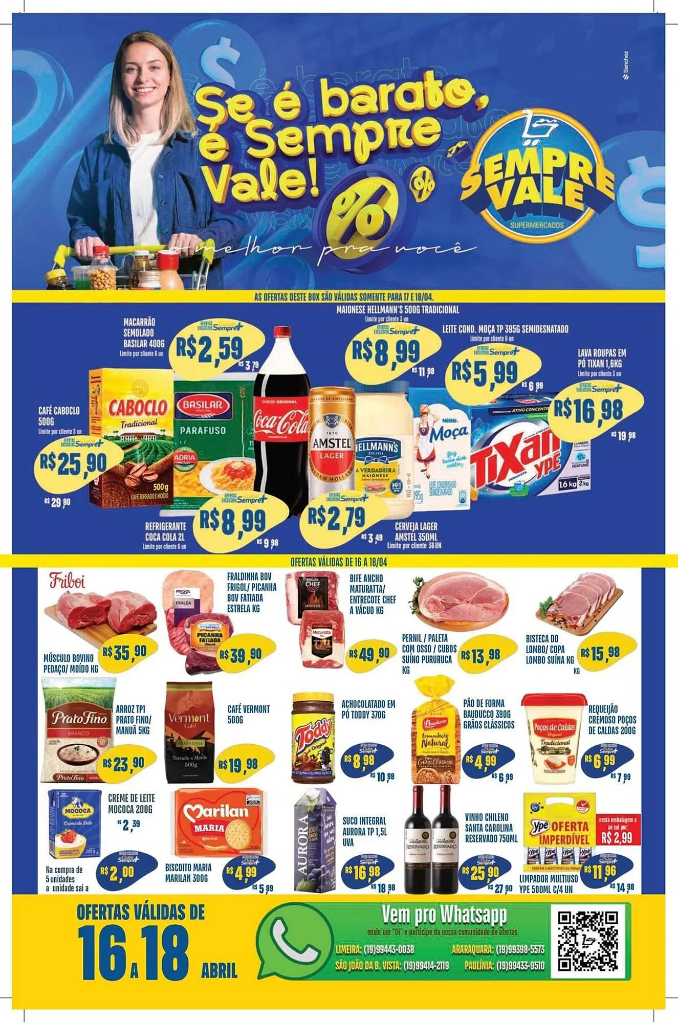 Encarte de Catálogo Sempre Vale Supermercados 16 de abril até 18 de abril 2026 - Pagina 1