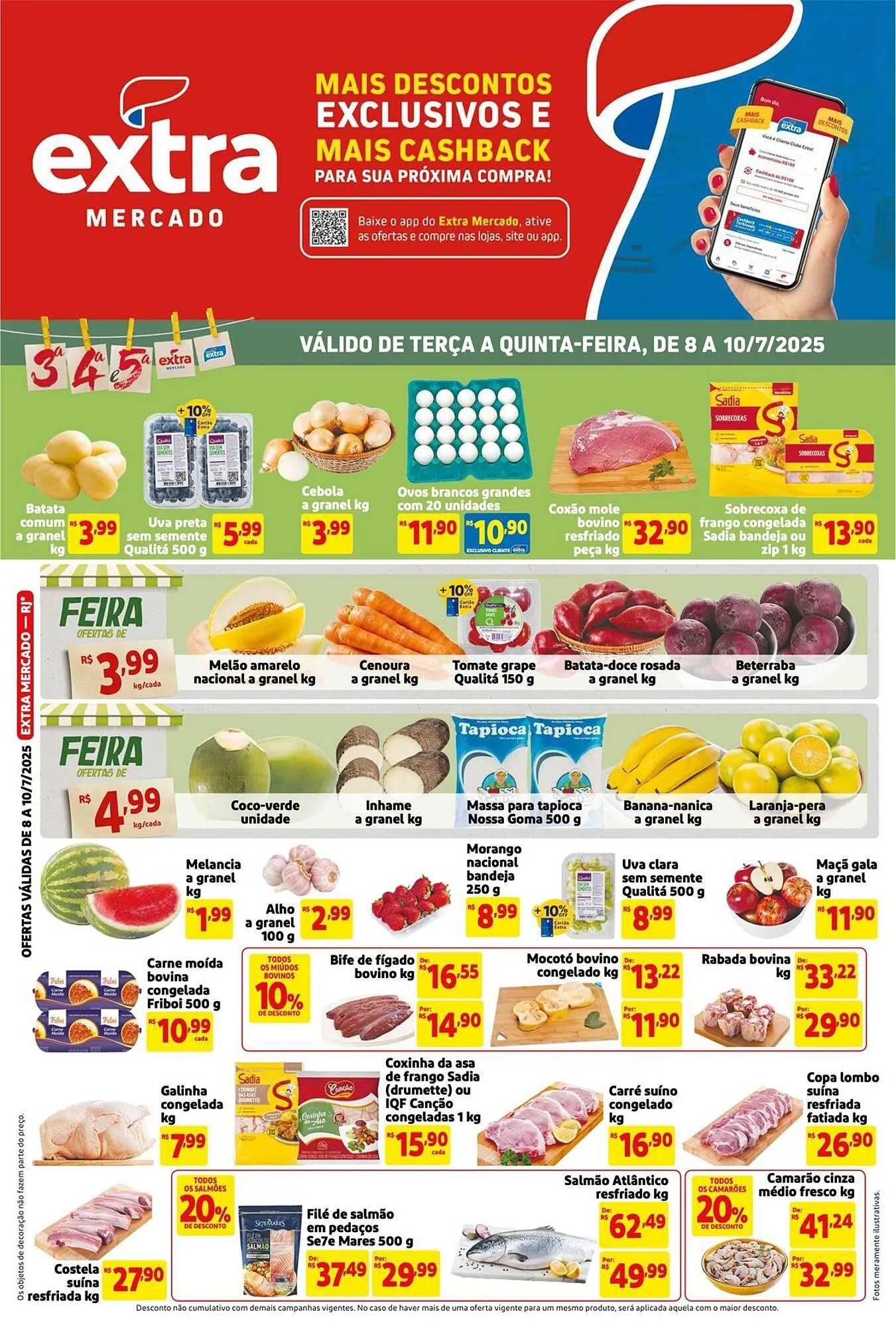 Encarte de Catálogo Mercado Extra 8 de julho até 10 de julho 2025 - Pagina 1