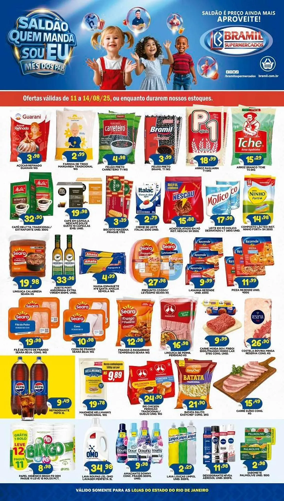 Encarte de Catálogo Bramil Supermercados 11 de agosto até 14 de agosto 2025 - Pagina 1
