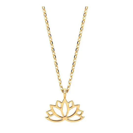 Lotus Leaf Cut Out Gold Plated Necklace