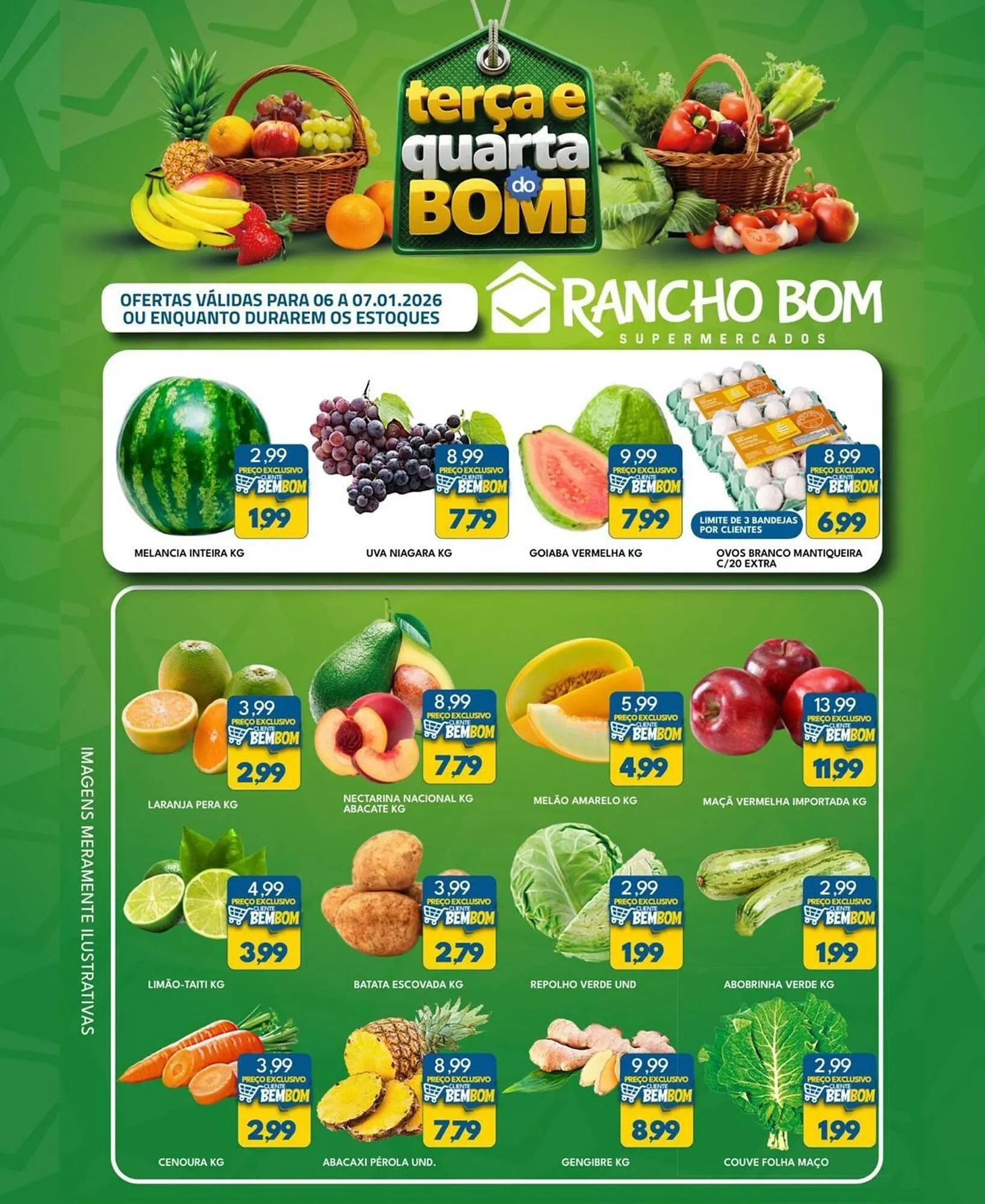 Encarte de Catálogo Rancho Bom Supermercados 6 de janeiro até 7 de janeiro 2026 - Pagina 1