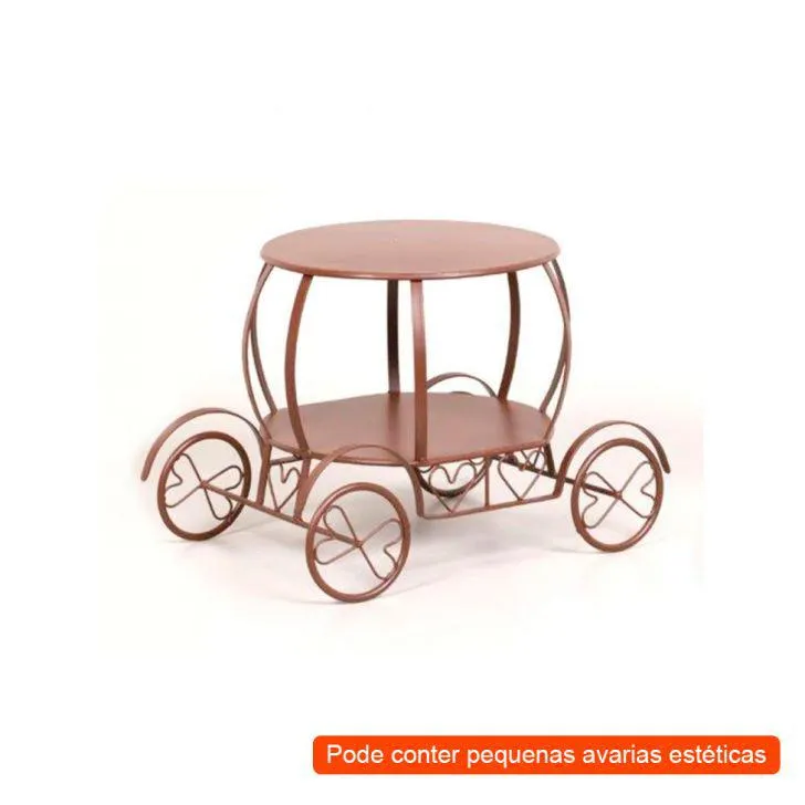 [OUTLET] Centro de Mesa Carruagem Marrom