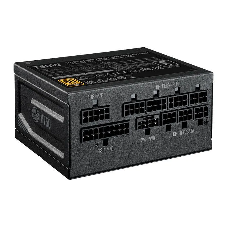 Fonte Cooler Master V750 SFX Gold, 750W, PCI-E 5.0, Full Modular, 80 Plus Gold, Preto, MPY-7501-SFHAGV-3WO