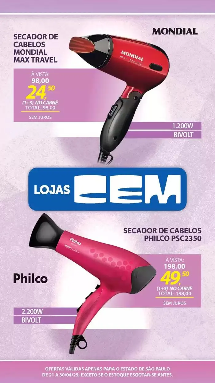 Encarte de Encarte Lojas Cem 18 de abril até 30 de abril 2025 - Pagina 133