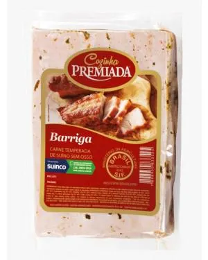 Barriga Suína Premiada Temperada Kg Peça Embalada