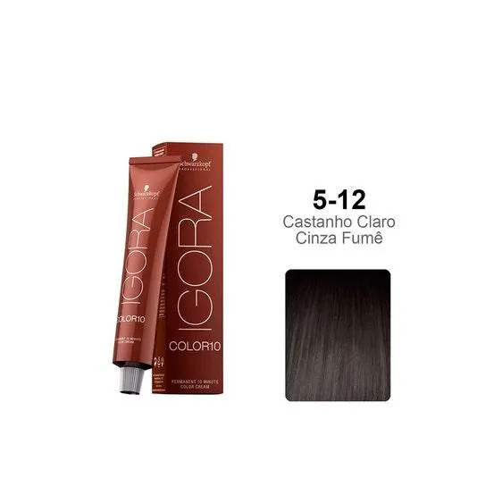Tintura Schwarzkopf Igora Color10 5.12 Castanho Claro Cinza Fume