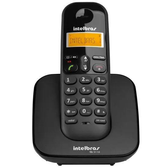 Telefone Intelbras TS3110 Sem Fio - Eco Mode, Dect 6.0 - Preto