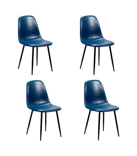 Conjunto 4 Cadeiras Tânia PU Azul Mozaic