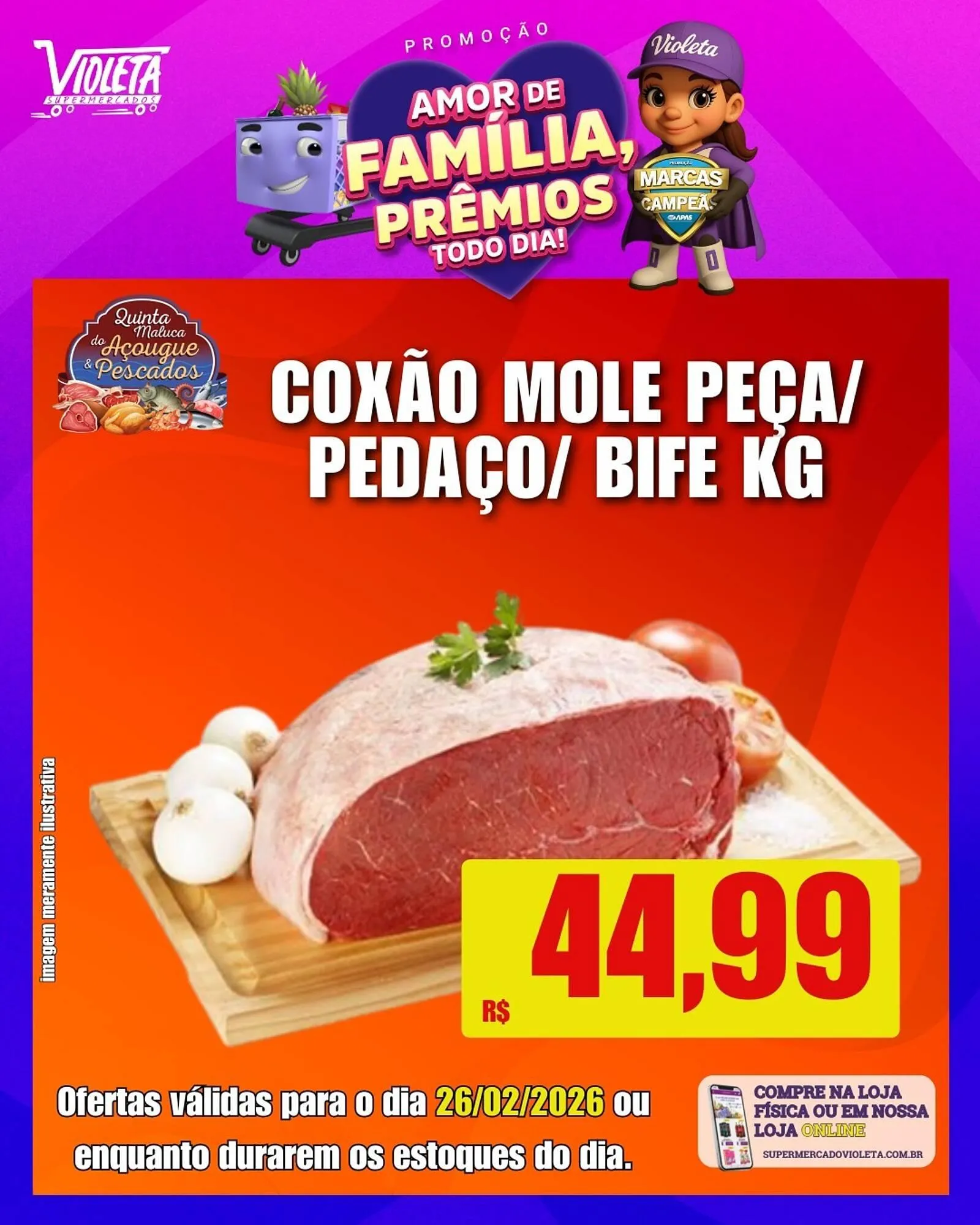 Encarte de Catálogo Violeta Supermercados 25 de fevereiro até 26 de fevereiro 2026 - Pagina 1