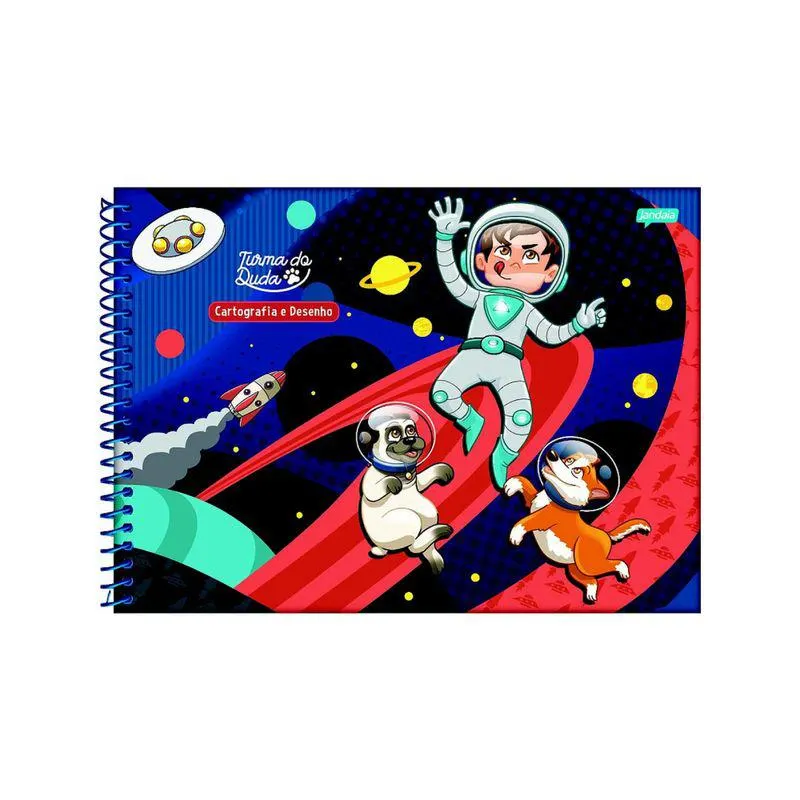 Caderno Espiral 275x200 Cartografia 80 Folhas Turma Do Duda - Jandaia