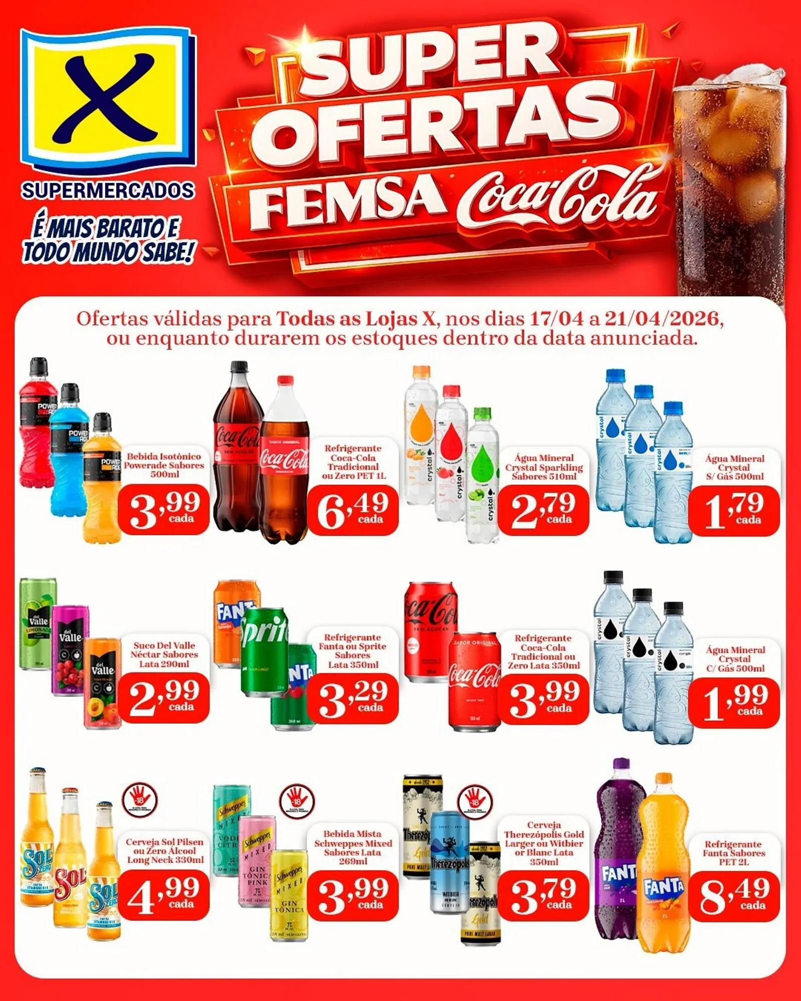Encarte de Folheto X Supermercados 17 de abril até 21 de abril 2026 - Pagina 1