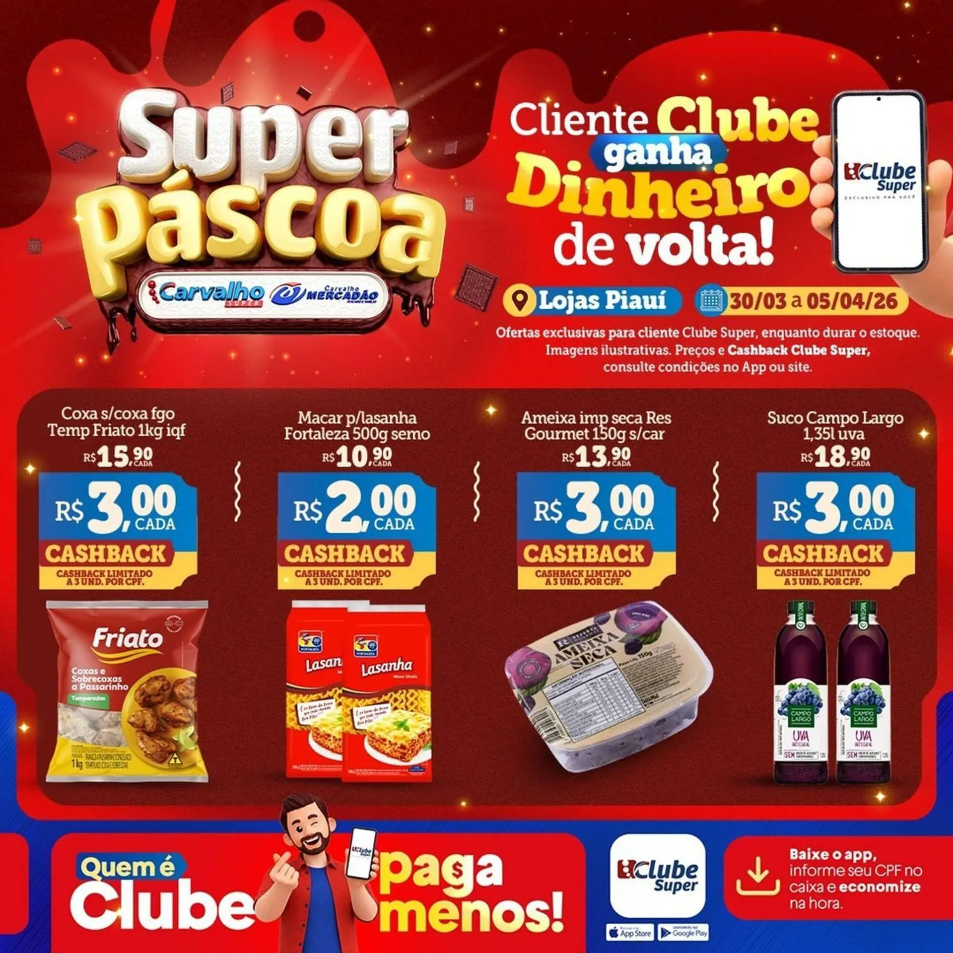 Encarte de Catálogo Carvalho Supermercado 30 de março até 5 de abril 2026 - Pagina 1