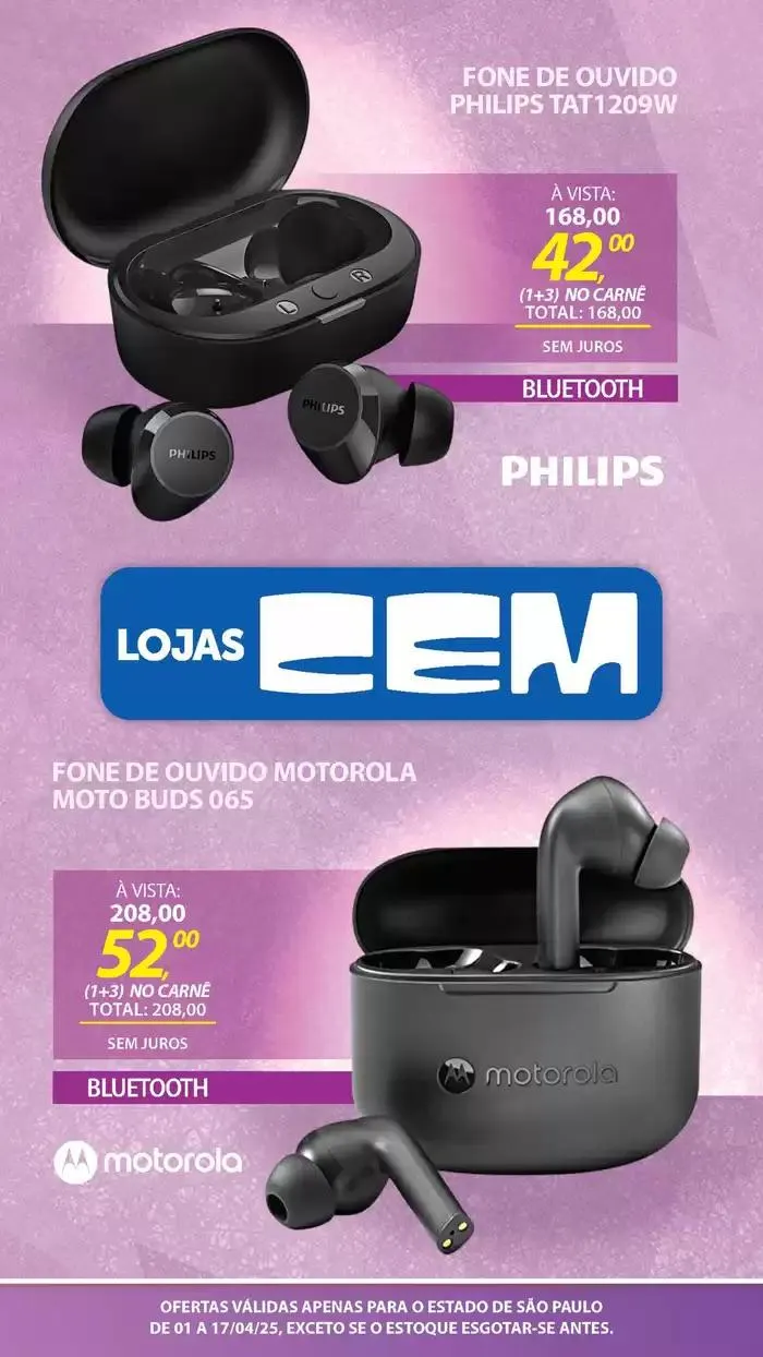 Encarte de Encarte Lojas Cem 3 de abril até 17 de abril 2025 - Pagina 56