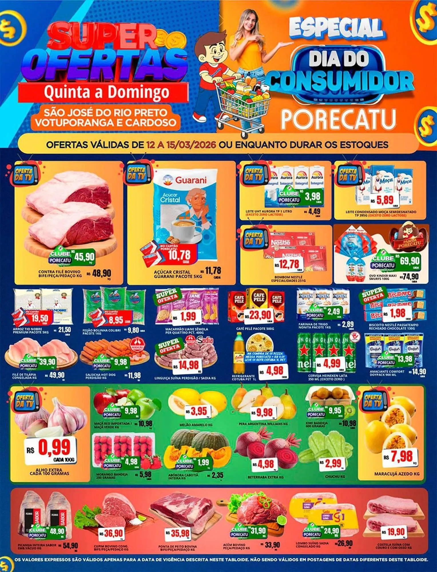 Encarte de Catálogo Supermercado Porecatu 12 de março até 15 de março 2026 - Pagina 1