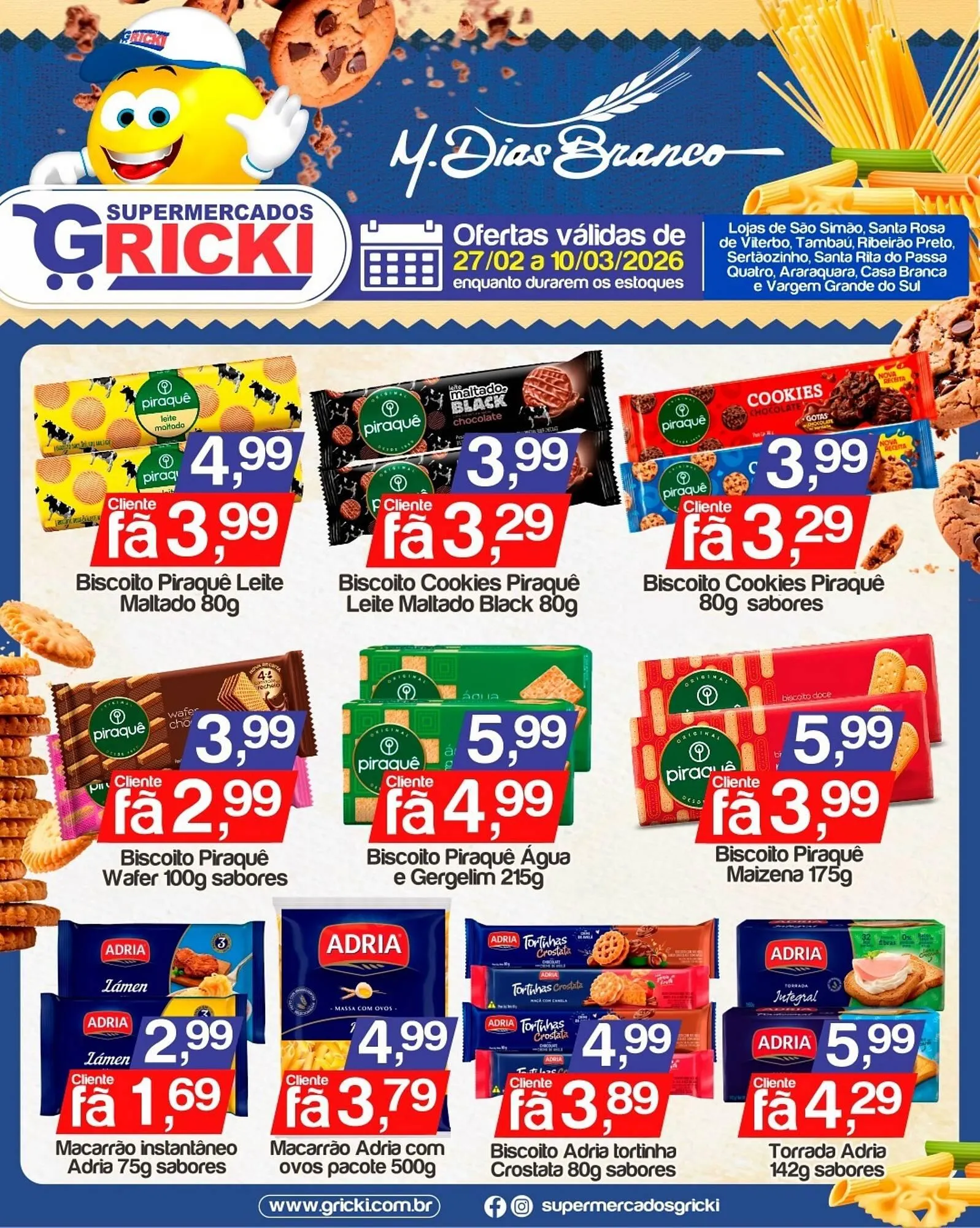 Encarte de Catálogo Supermercados Gricki 27 de fevereiro até 10 de março 2026 - Pagina 1