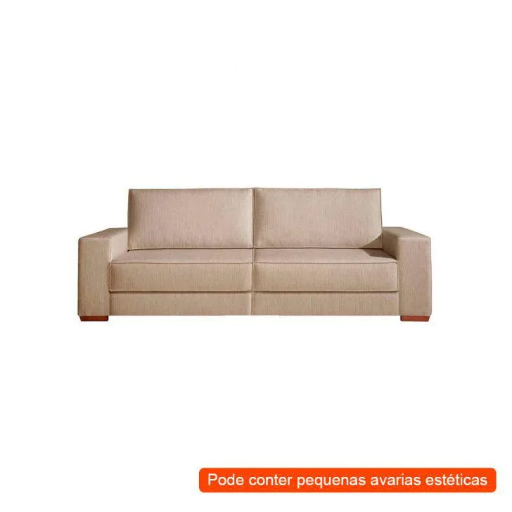 [OUTLET] Sofá 3 Lugares Danúbio Linho Marrom 240 cm