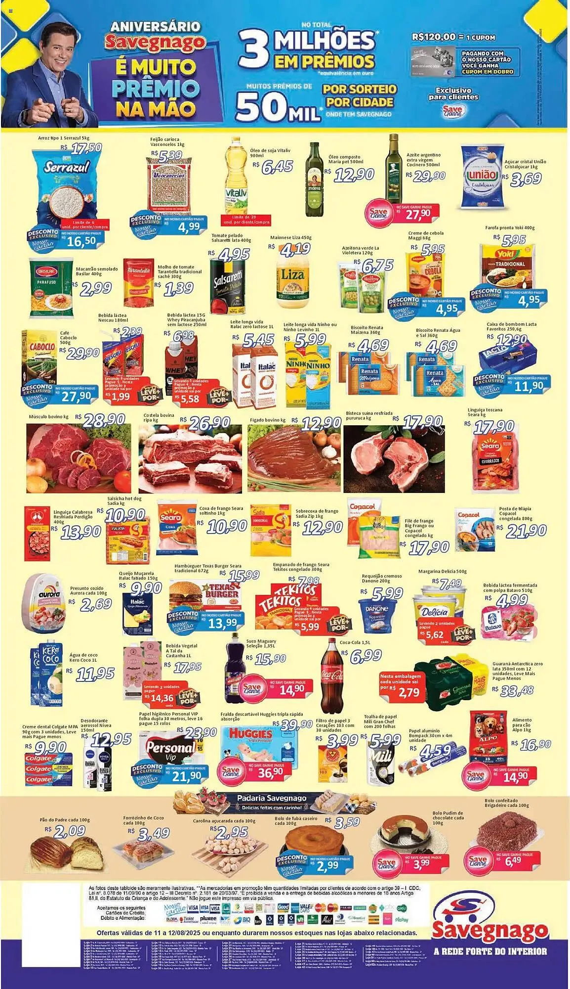 Encarte de Catálogo Supermercados Savegnago 11 de agosto até 13 de agosto 2025 - Pagina 2