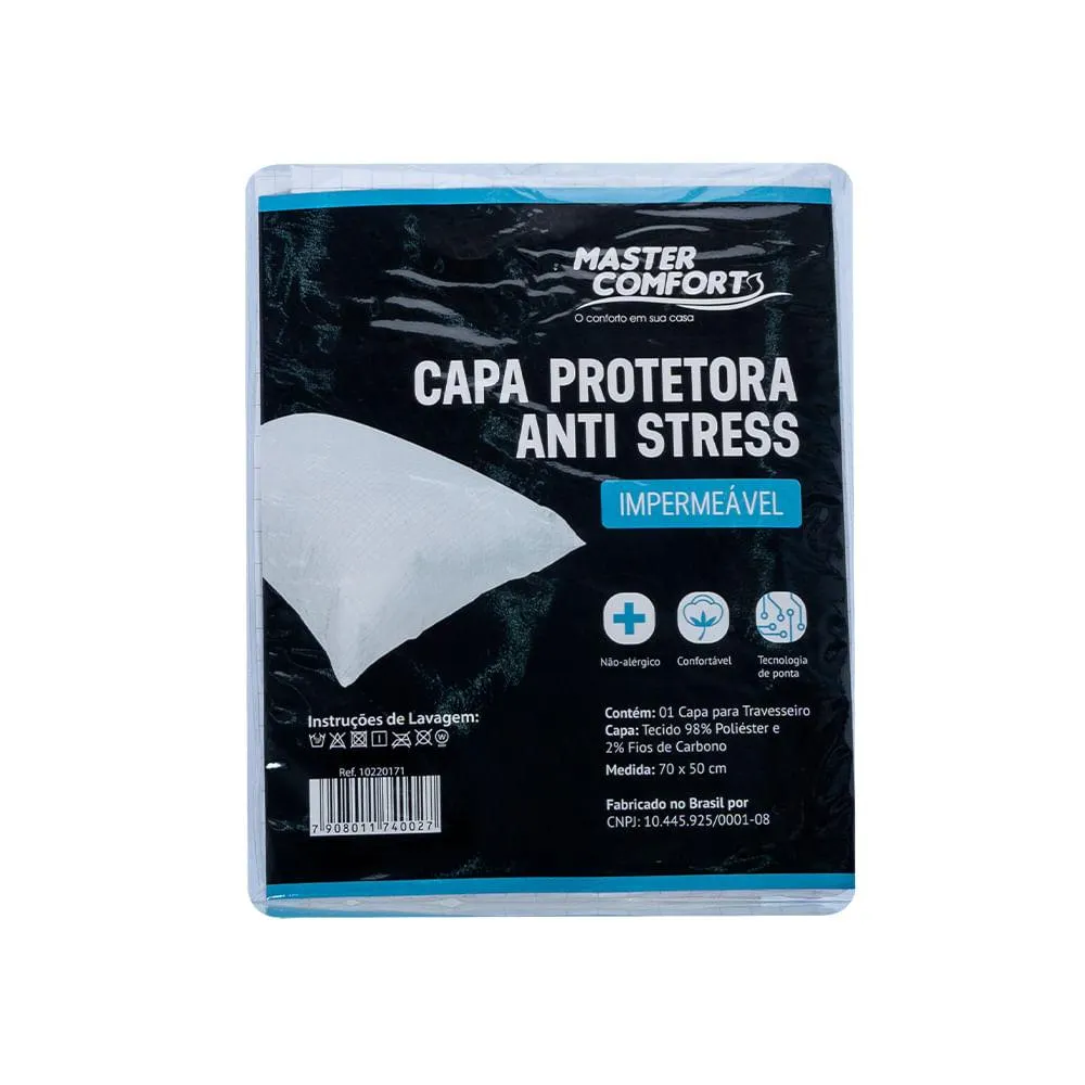 Capa Protetora de Travesseiro Antistress Impermeável Branco 50x70cm 10220171A - Master Comfort