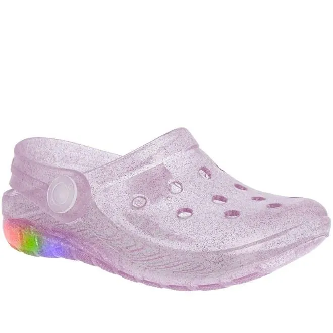 Babuche Infantil Gabrielinha Glitter LED Lilás