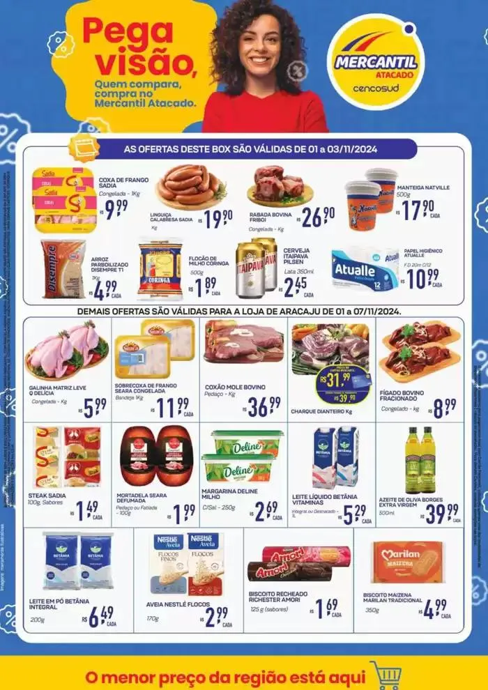 Encarte de Ofertas Mercantil Atacado 4 de novembro até 7 de novembro 2024 - Pagina 1