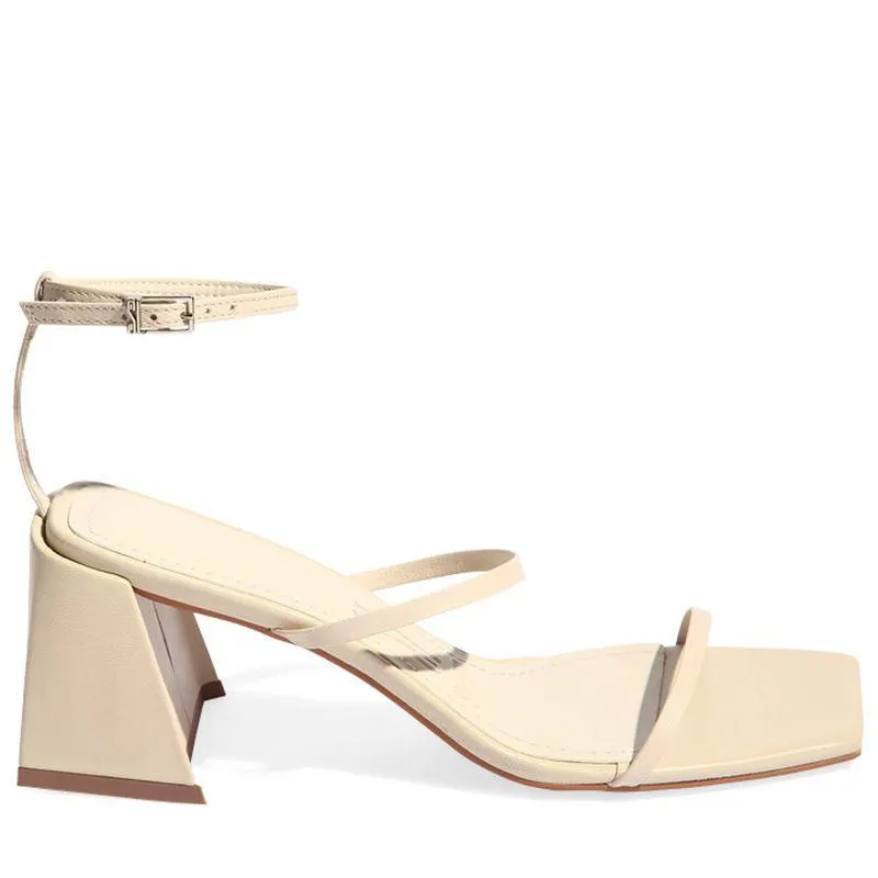 Sandalia Couro Pelica Soft Branco Gelo