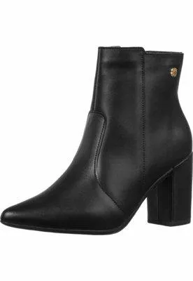 Bota Bico Fino Gigil Salto Alto Grosso Napa Preto