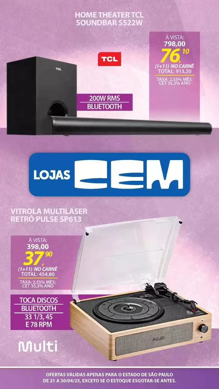 Encarte de Encarte Lojas Cem 18 de abril até 30 de abril 2025 - Pagina 53