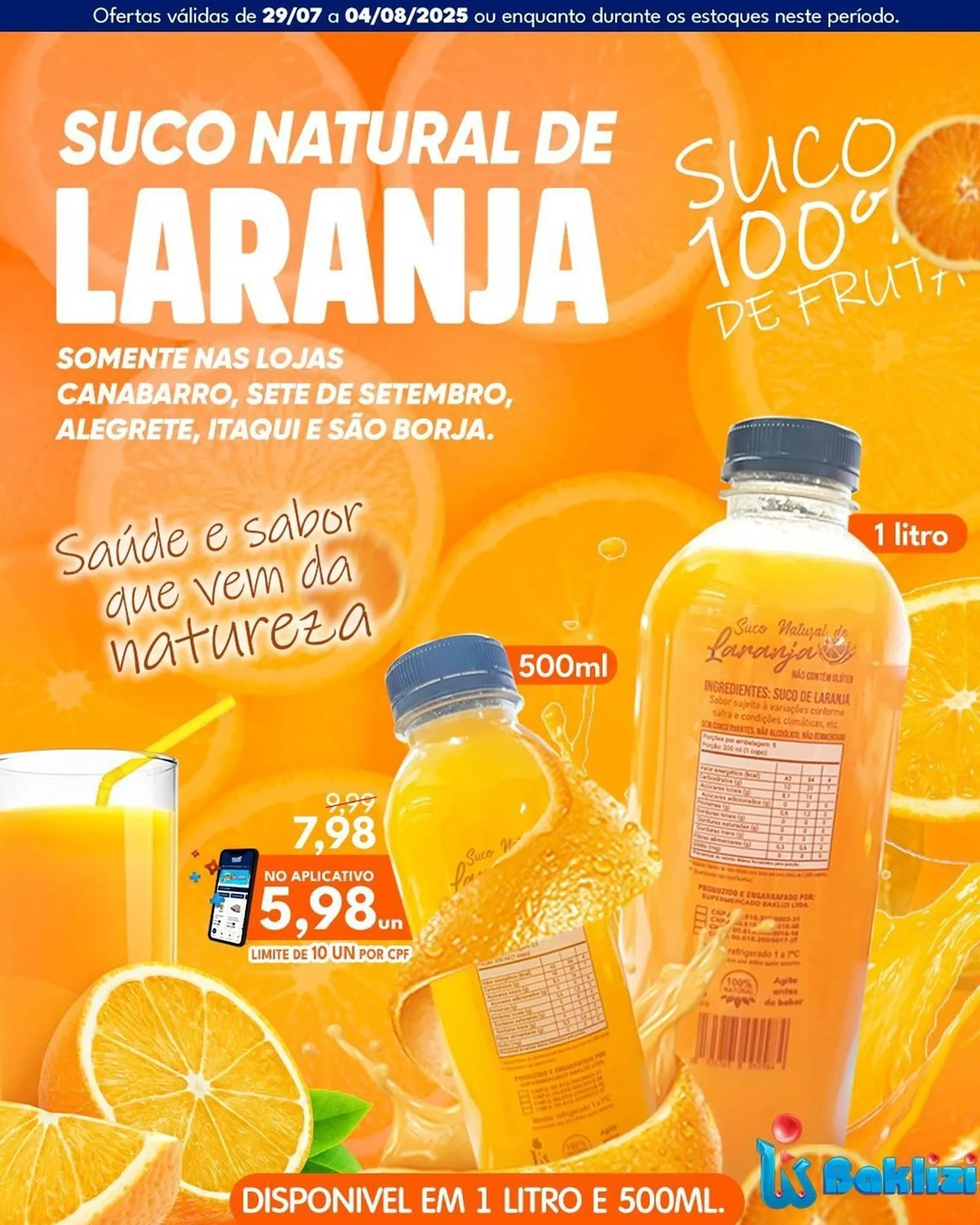 Encarte de Catálogo Supermercados Baklizi 29 de julho até 4 de agosto 2025 - Pagina 1
