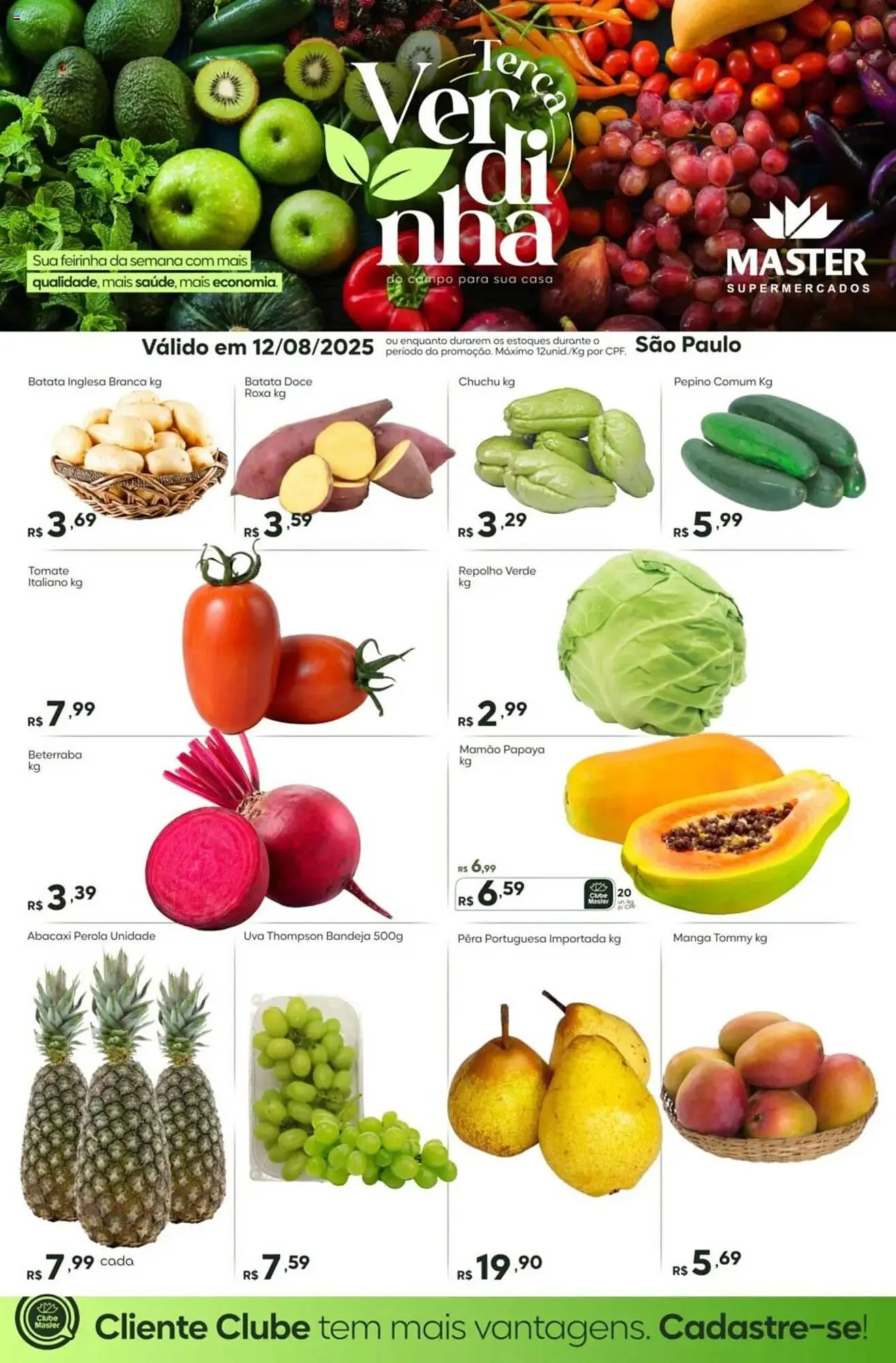 Encarte de Catálogo Master Supermercados 12 de agosto até 13 de agosto 2025 - Pagina 1