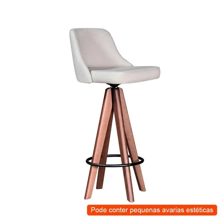 [OUTLET] Banqueta Giratória Caribe Branca