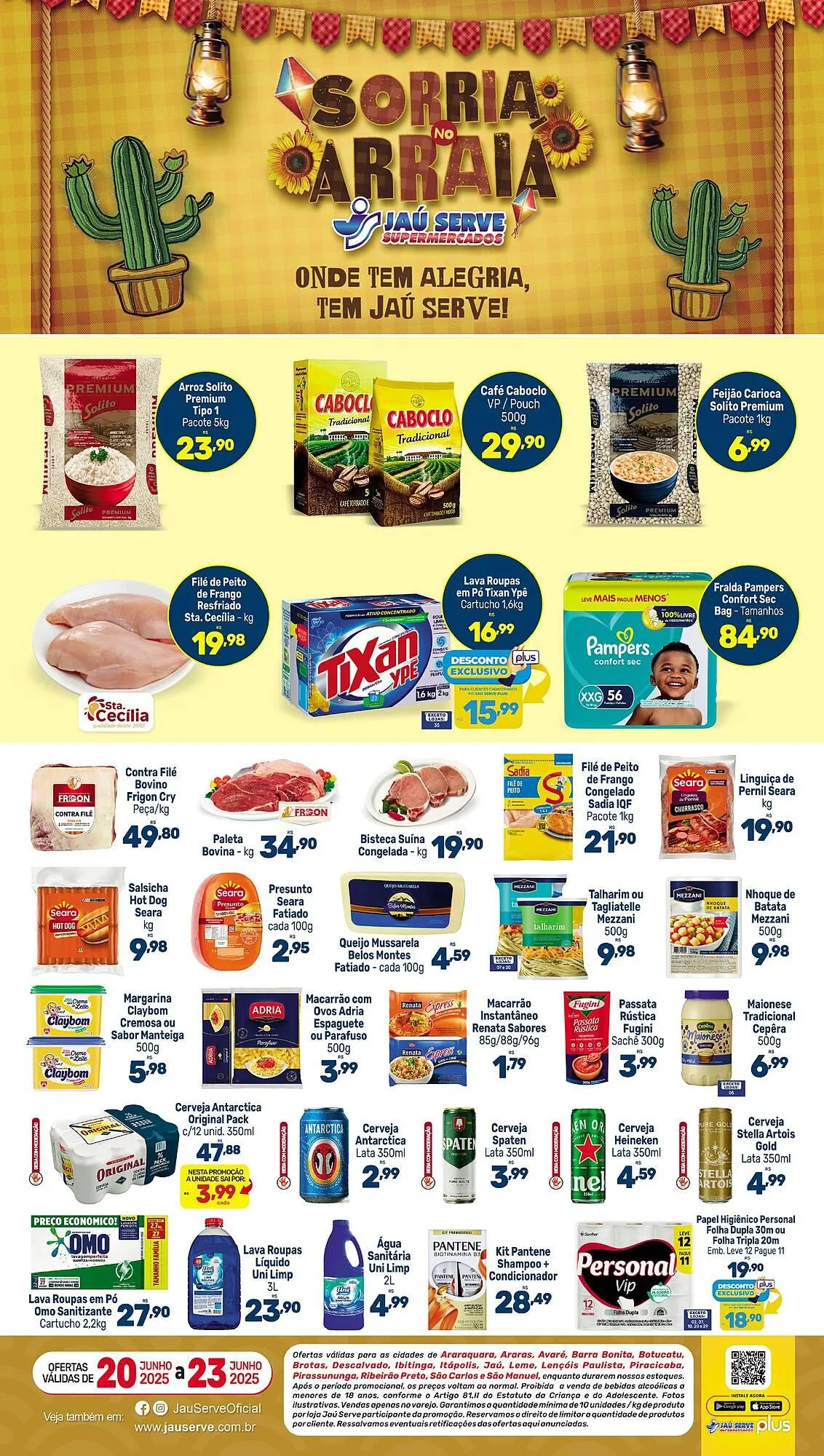 Encarte de Catálogo Supermercados Jau Serve 20 de junho até 23 de junho 2025 - Pagina 1